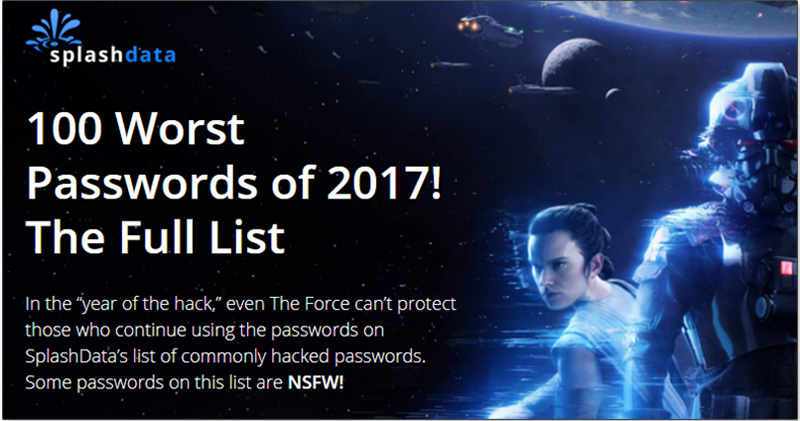  2017 年度最烂百大密码 