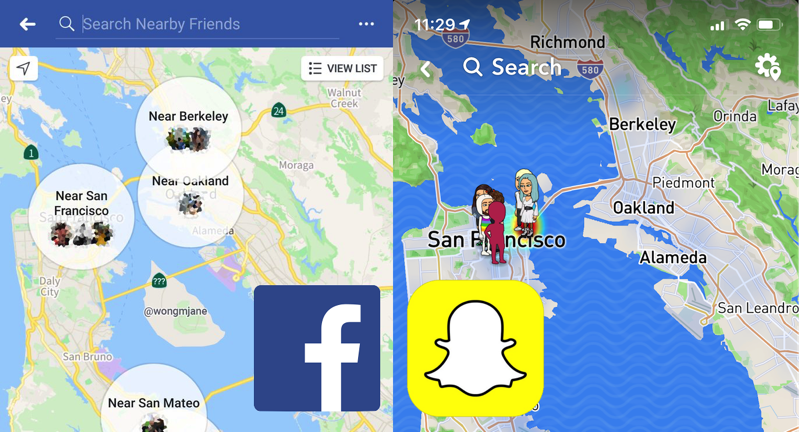 Facebook Nearby Friends Vs Snap Map