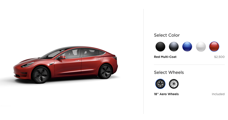 Tesla Model 3 新增中距版本