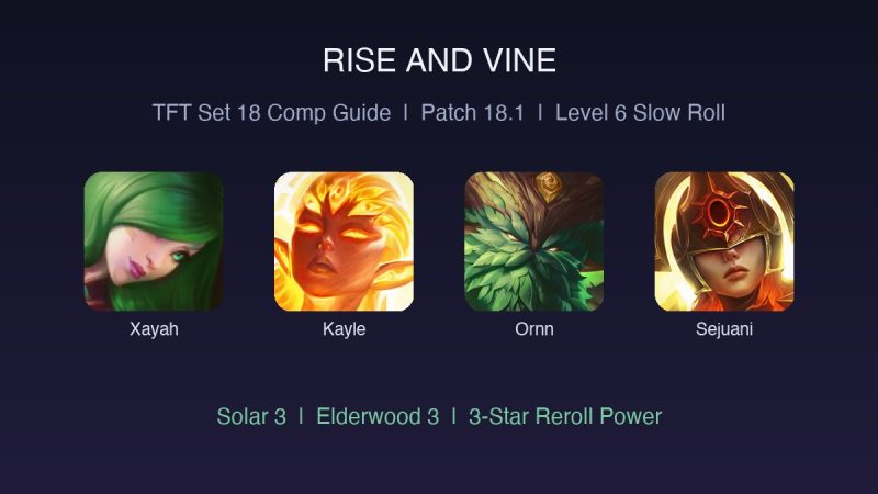 TFT Set 18 Rise and Vine Comp Guide: How to Play the Elderwood Solar Reroll Build (Patch 18.1)
