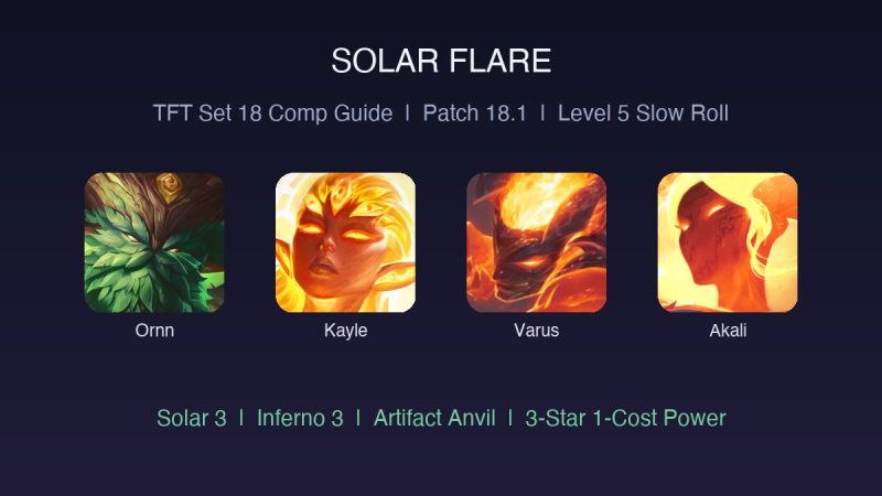 TFT Set 18 Solar Flare Comp Guide: How to Play the Solar Inferno Reroll Build (Patch 18.1)