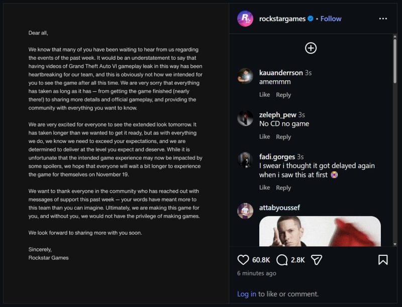 GTA 6 Leaks: Rockstar Calls Them 'Heartbreaking'