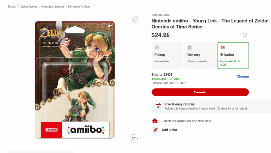 Zelda: Ocarina of Time Remake Amiibo Up for Pre-Order