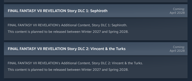 FF7 Revelation DLC Leaks: Sephiroth & Vincent Stories Coming 2028