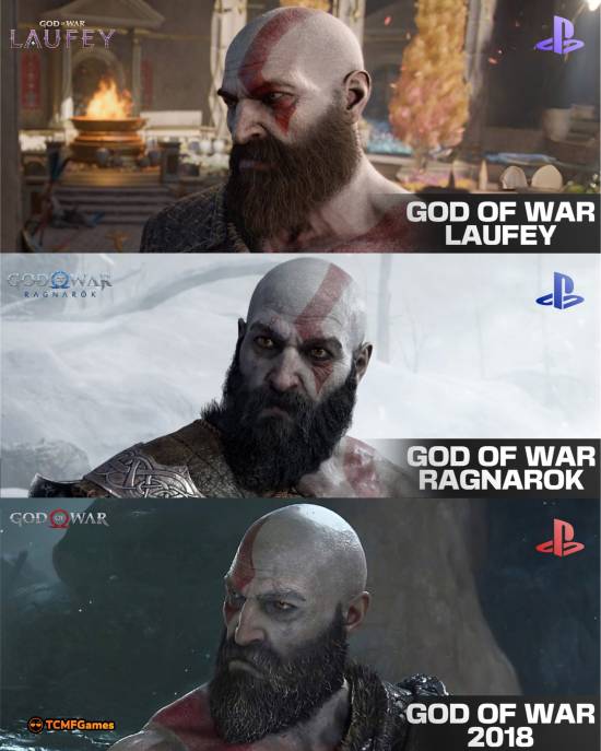 Kratos' Beard Has Never Been Thicker: 9 Years of God of War Model Evolution