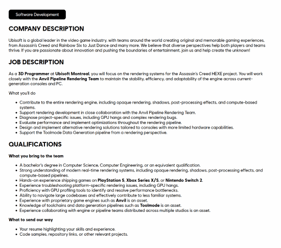 Assassin's Creed Hexe Switch 2 Hint Spotted in Ubisoft Job Listing
