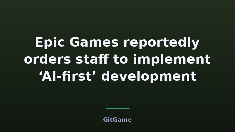 Epic Games reportedly orders staff to implement ‘AI-first’ development