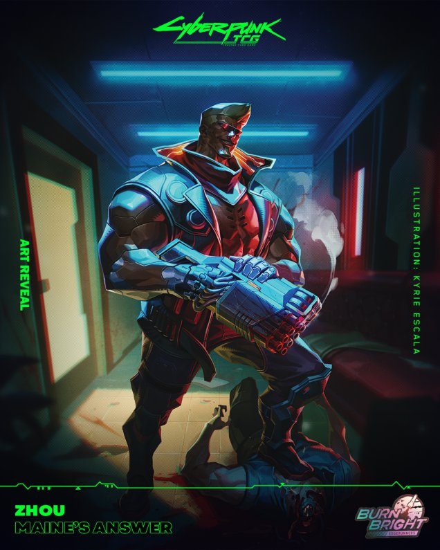 Cyberpunk TCG Edgerunners Expansion Reveals Maine's Shotgun